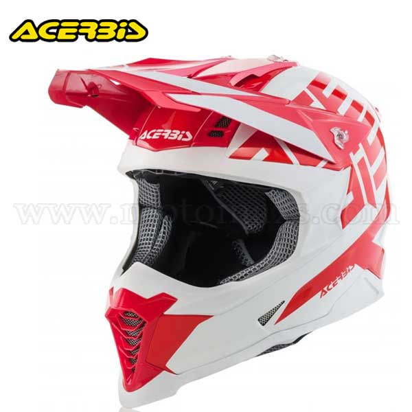 Casco Cross Acerbis "X-Racer Vtr" Rojo-Blanco.