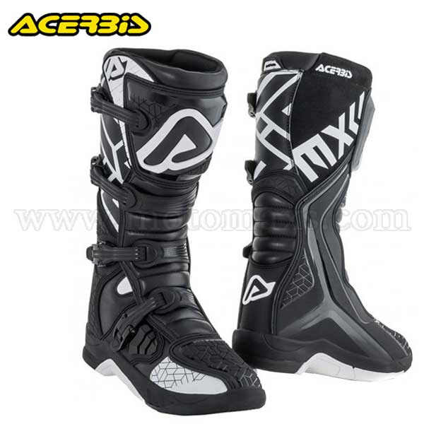 Botas Cross Acerbis "X-Team" Negras-Blancas.