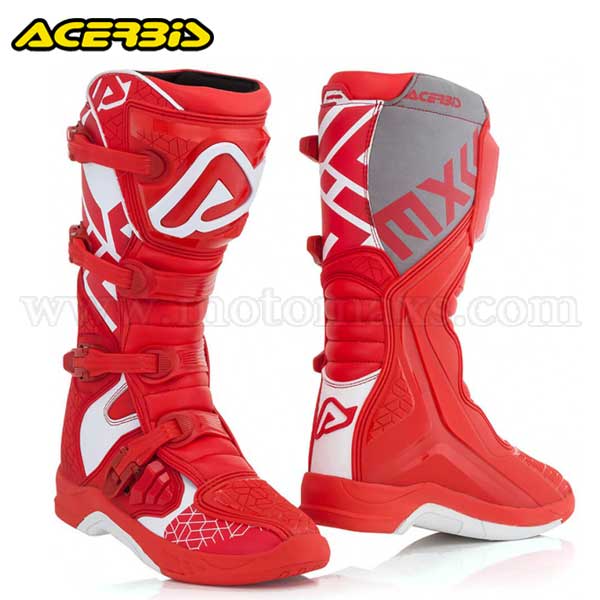 Botas Cross Acerbis "X-Team" Rojas-Blancas.