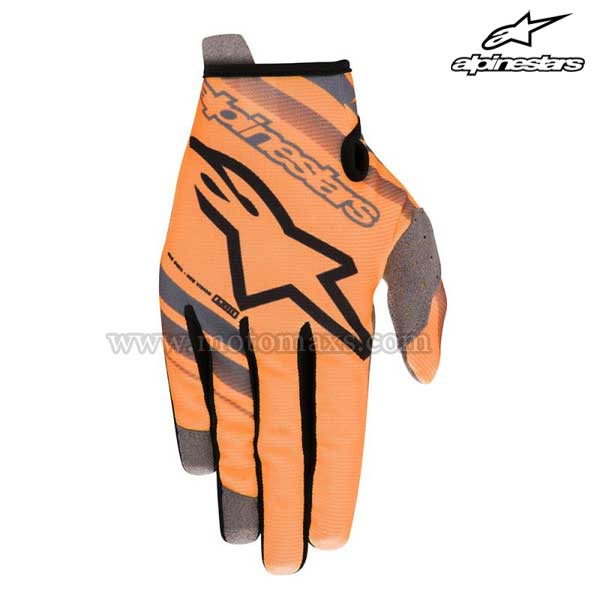 Guantes Cross Alpinestars Infantil "Radar" Naranjas FL-Negros.