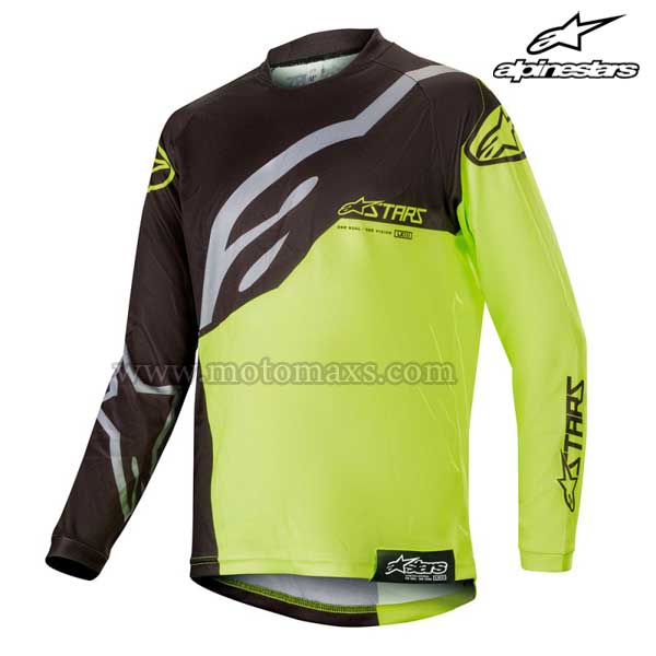 Camiseta Alpinestars Infantil "Racer Factory" Negra-Amarilla FL.
