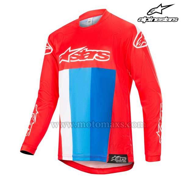 Camiseta Alpinestars Infantil "Racer Venom" Roja-Blanca-Azul.
